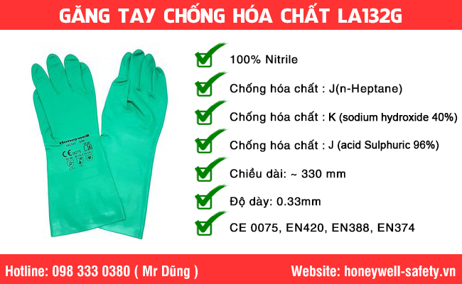 uur điểm găng tay chống hóa chất LA132G