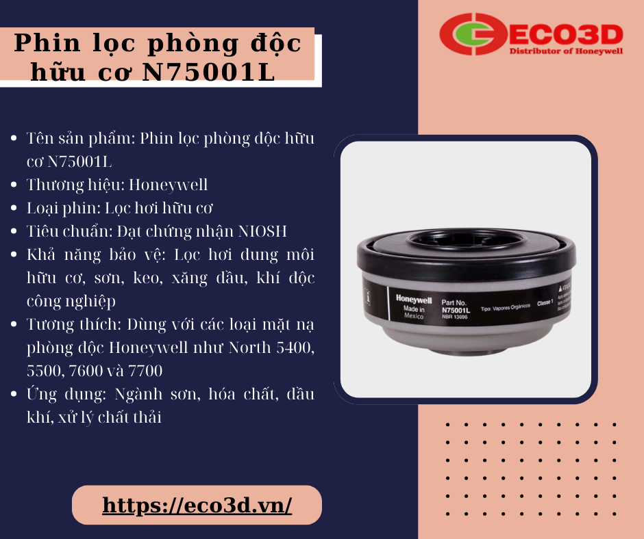 Phin lọc phòng độc hữu cơ N75001L