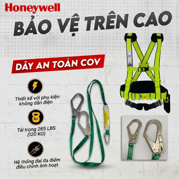 Dây đai an toàn bán thân 2 móc sắt thường VINAB-B003-03