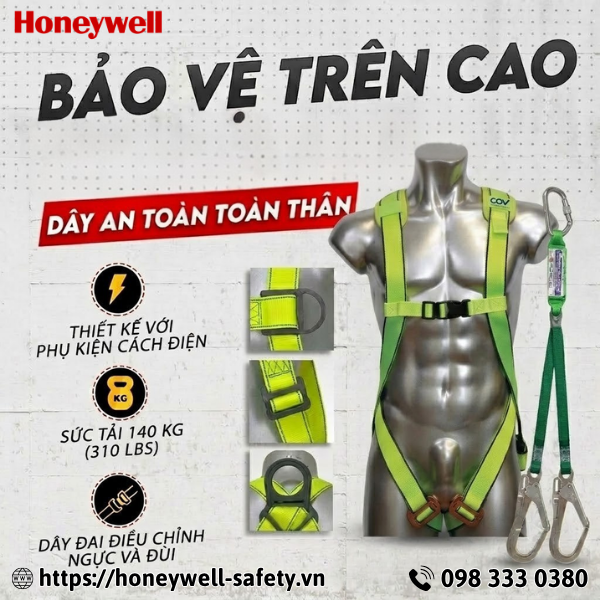 Dây đai an toàn toàn thân 2 móc nhôm dây nhún VINAB-A002-04