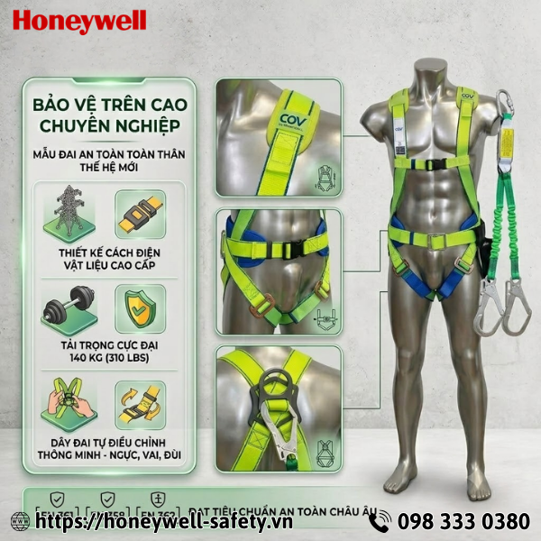 Dây đai an toàn toàn thân 2 móc sắt thường VINAB-A003-01