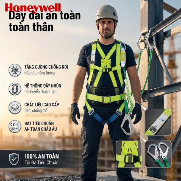 Dây đai an toàn toàn thân 2 móc sắt thường VINAB-A003-01