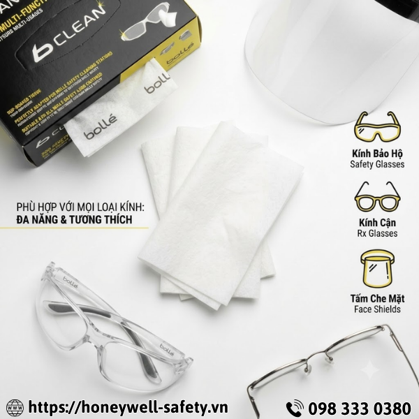 Khăn giấy lau kính khô Bolle Safety