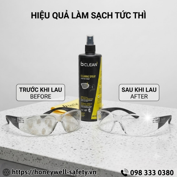 Nước lau kính mắt Bollé Safety B-Clean B402