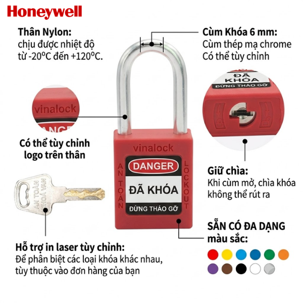 Ổ khóa an toàn cùm thép 38mm PROLOCKEY KD-P38A