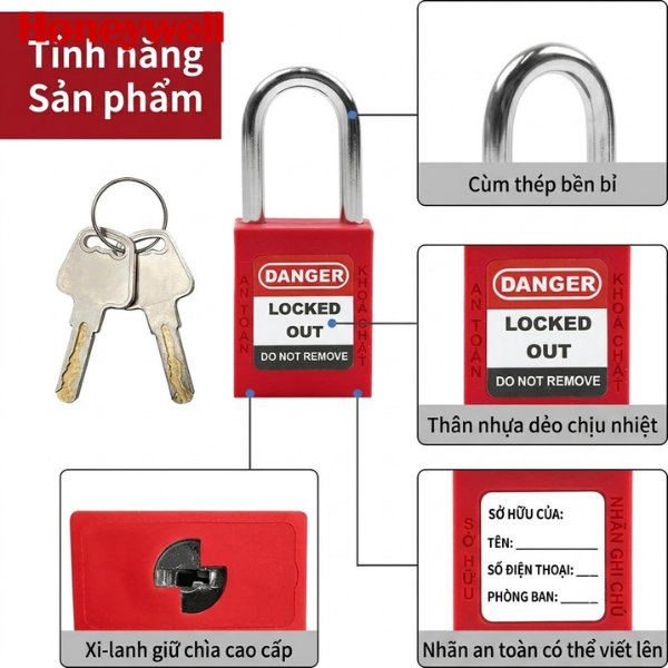 Ổ khóa an toàn cùm thép 38mm PROLOCKEY KD-P38A