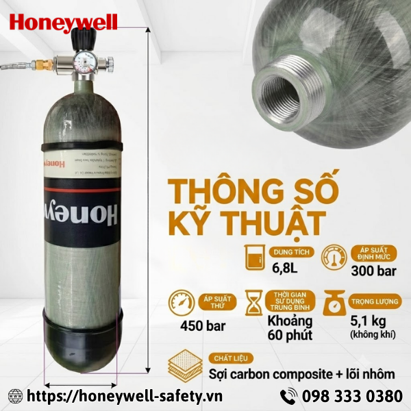 Bình carbon 300 bar dành cho bộ SCBA T8000