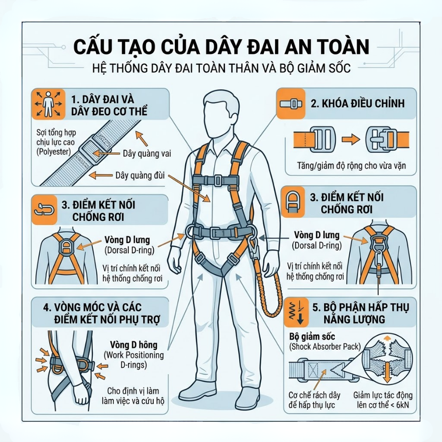 Cấu tạo của dây an toàn