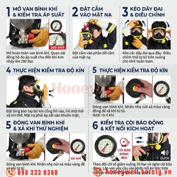Cách kiểm tra SCBA trước mỗi lần sử dụng
