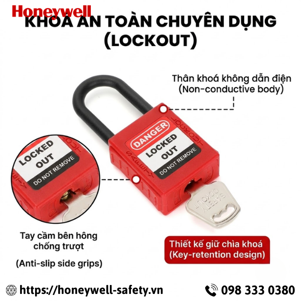 Khóa an toàn cùm nylon cách điện 6mm PROLOCKEY P38P
