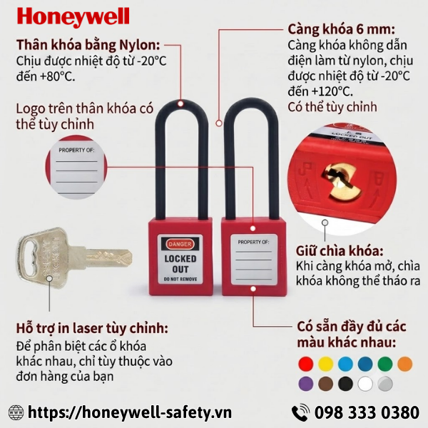 Khóa an toàn cùm nylon cách điện 6mm PROLOCKEY P76P