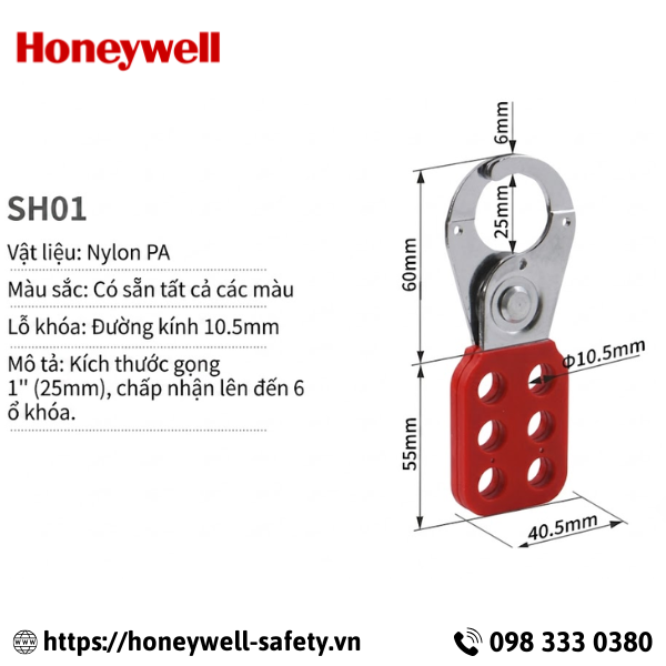 Khóa nhóm 6 lỗ hàm thép 25mm SH01 PROLOCKEY