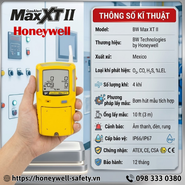 Máy dò 4 khí Honeywell BW Max XT II