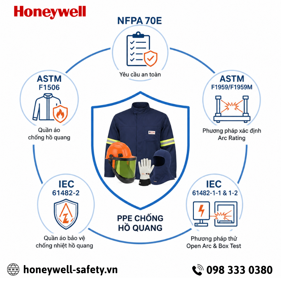 Những tiêu chuẩn quan trọng khi lựa chọn PPE chống hồ quang 