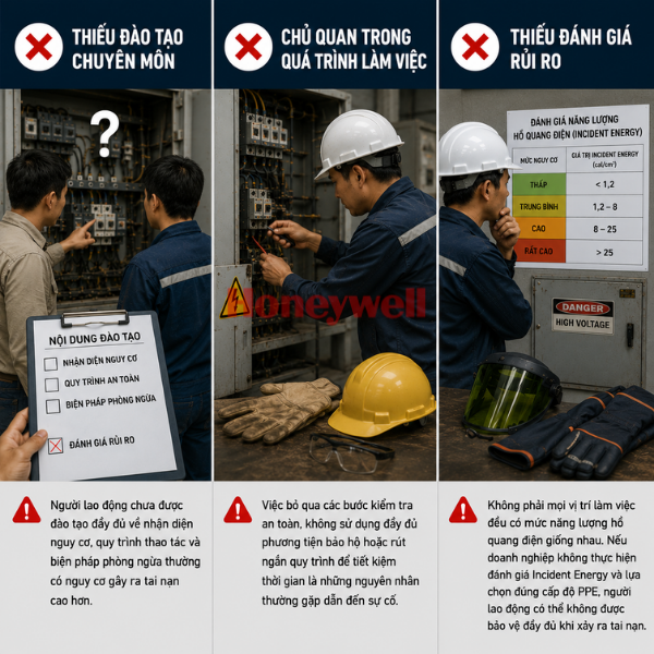 Các yếu tố ảnh hưởng gây ra hồ quang điện
