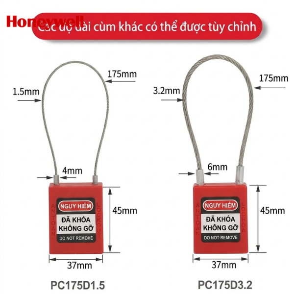 Ổ khóa LOTO cáp thép PROLOCKEY PC175D3.2