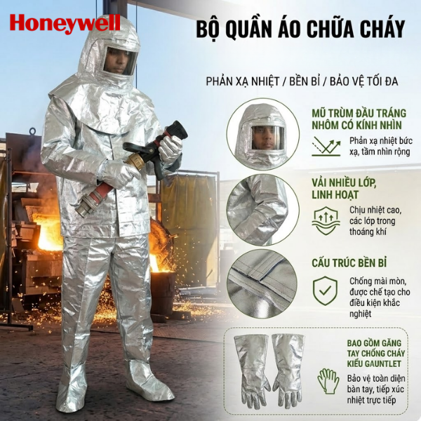 Quần áo chịu nhiệt tráng nhôm 1000 độ C