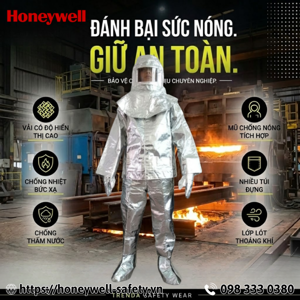 Quần áo chịu nhiệt tráng nhôm 1000 độ C