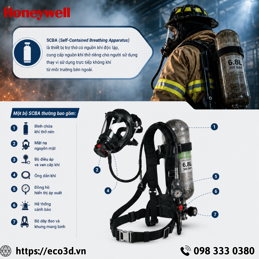 SCBA khác gì mặt nạ phòng độc