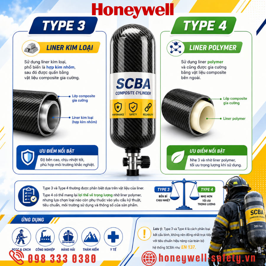 Cấu tạo bình type 3 và type 4