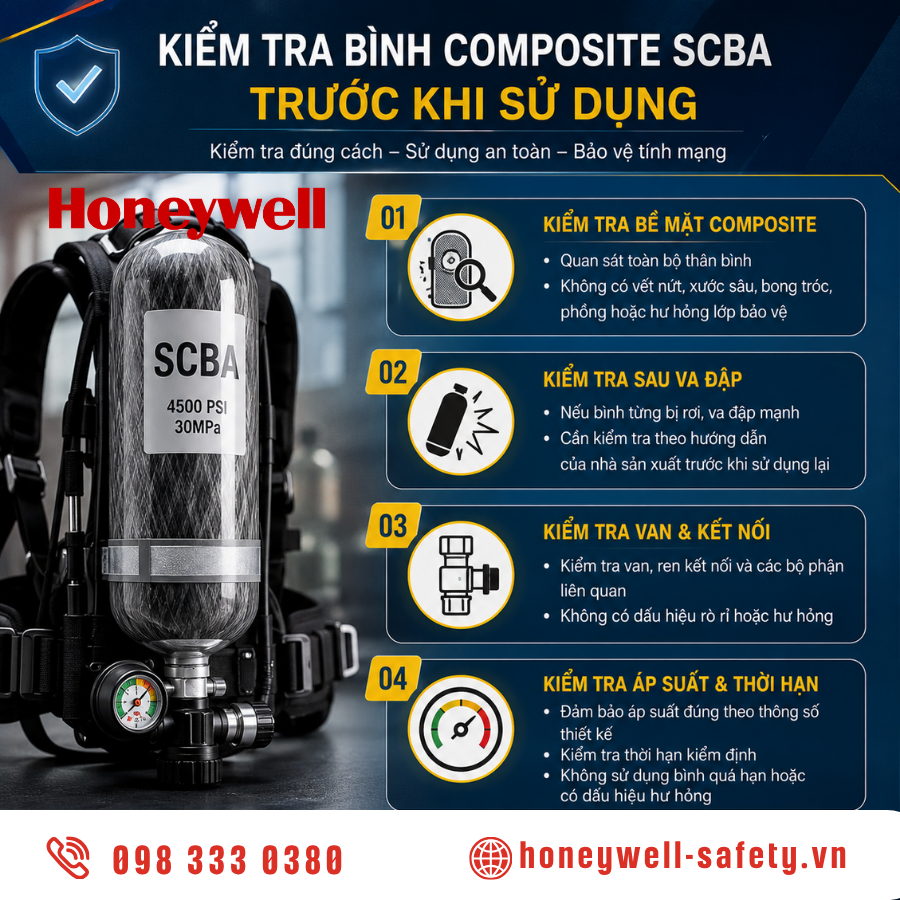 Kiểm tra bình khí composite scba trước khi sử dụng