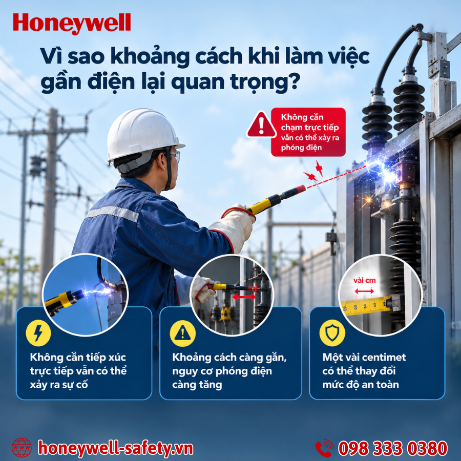 Vì sao khoảng cách khi làm việc gần điện lại quan trọng?