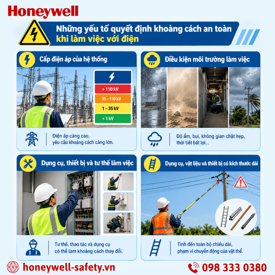Những yếu tố quyết định khảng cách an toàn khi làm việc với điện