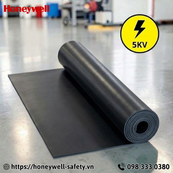 Thảm cách điện Kenji 5kV dày 2mm trơn màu đen