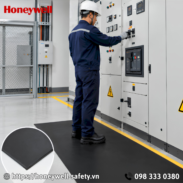 Thảm cách điện Kenji 5kV dày 3mm trơn màu đen