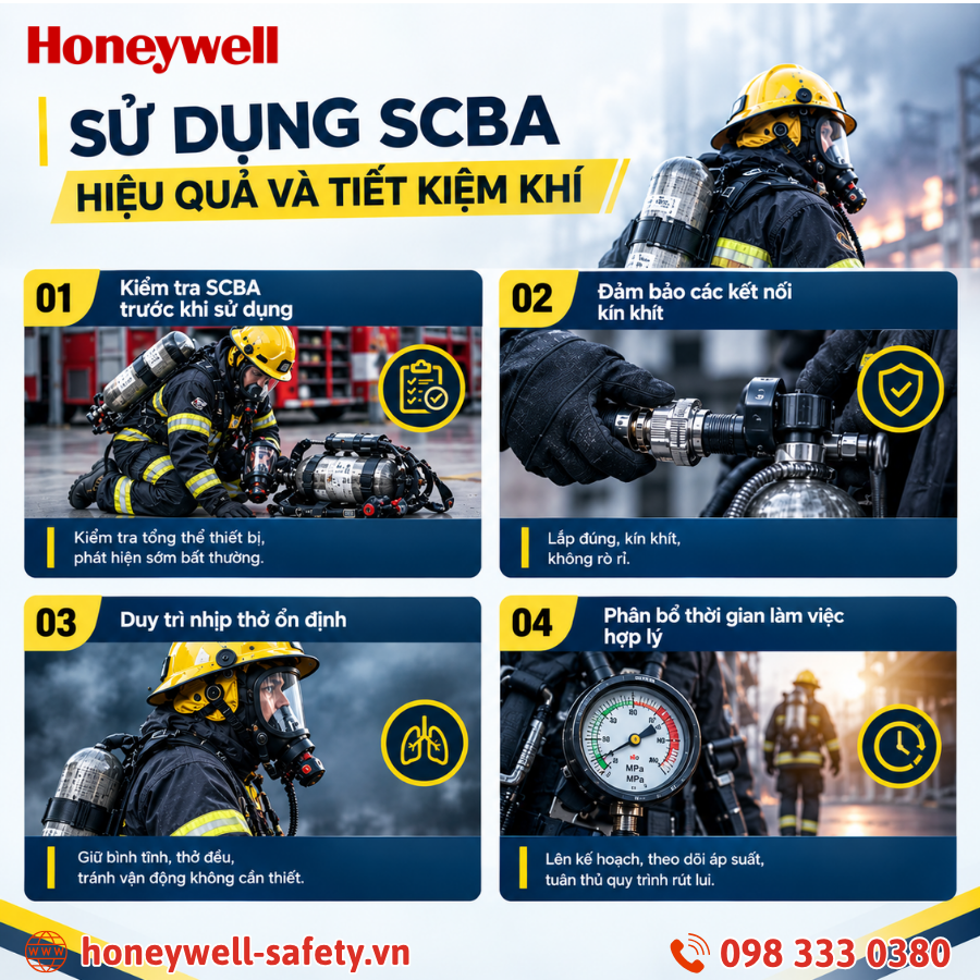 Sử dụng SCBA hiệu quả và tiết kiệm khí