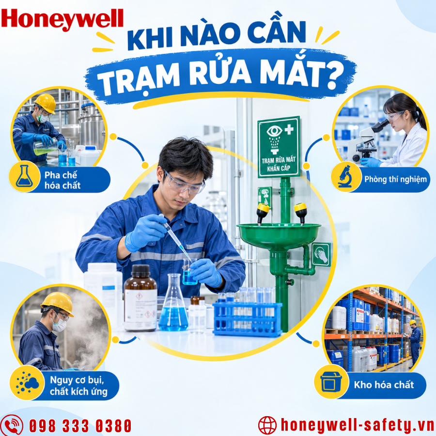 Khi nào cần trang bị trạm rửa mắt khẩn cấp?