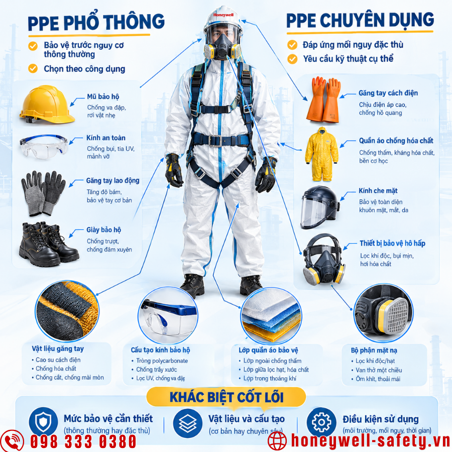 Khi nào doanh nghiệp nên lựa chọn PPE chuyên dụng thay vì PPE phổ thông?