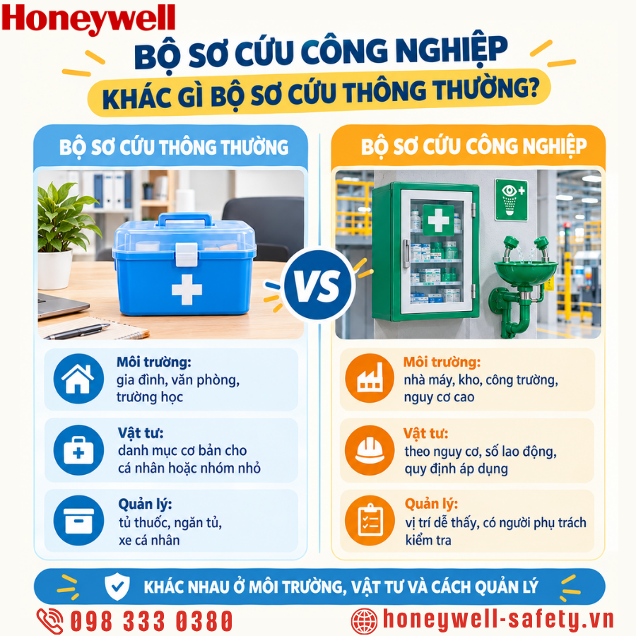 Bộ sơ cứu công nghiệp và bộ sơ cứu thông thường là gì?