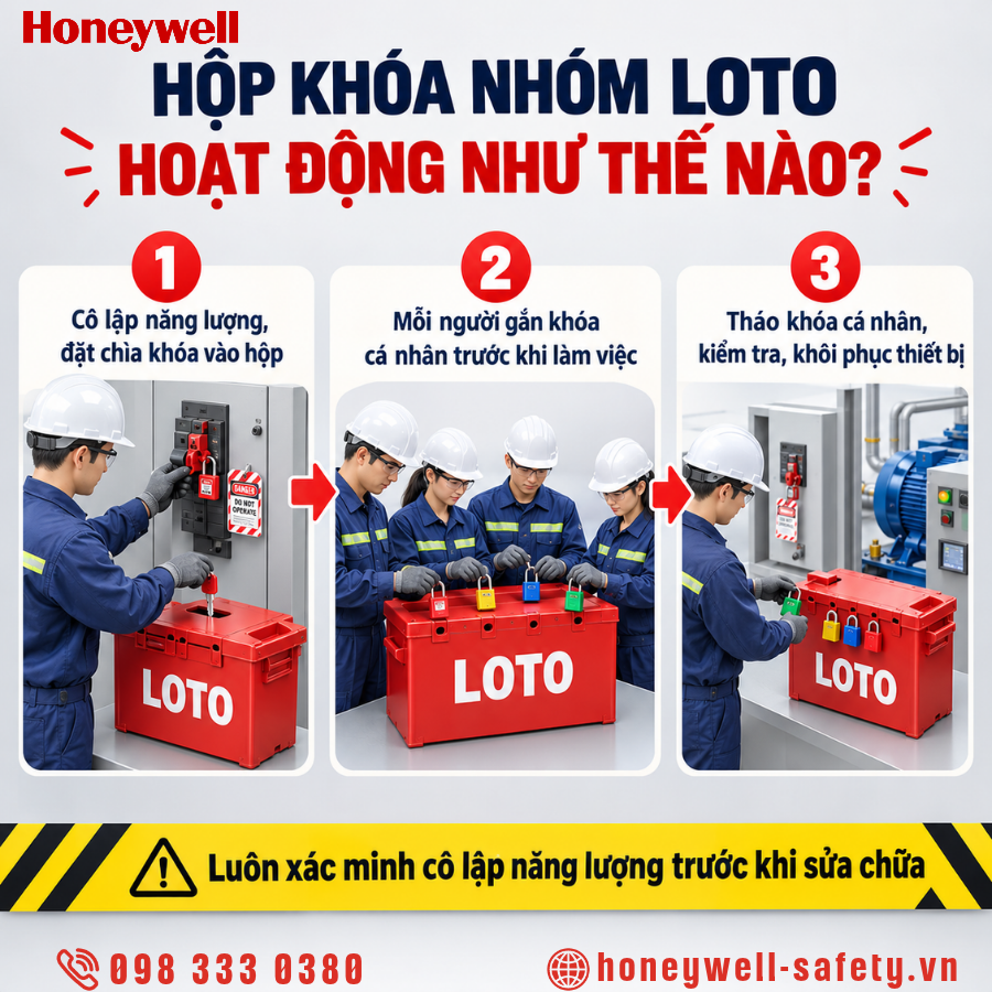Hộp khóa nhóm LOTO hoạt động như thế nào?