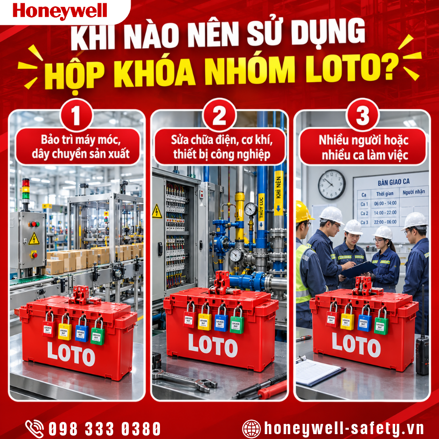 Khi nào nên sử dụng hộp khóa nhóm LOTO?