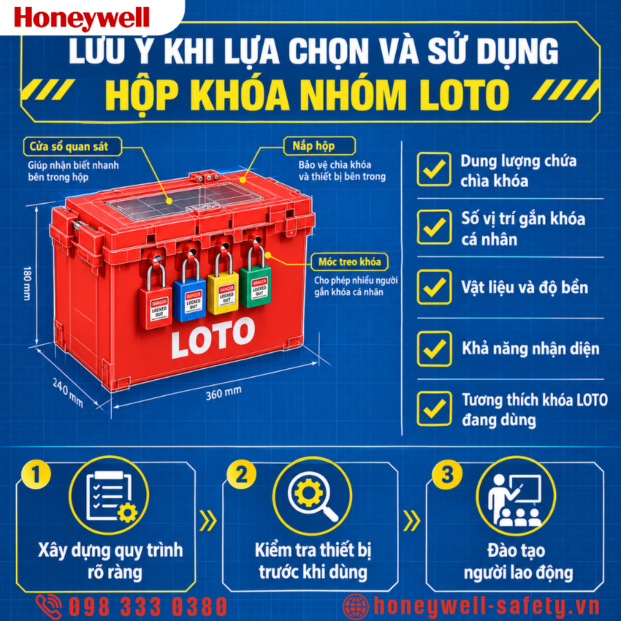 Lưu ý khi lựa chọn và sử dụng hộp khóa nhóm LOTO