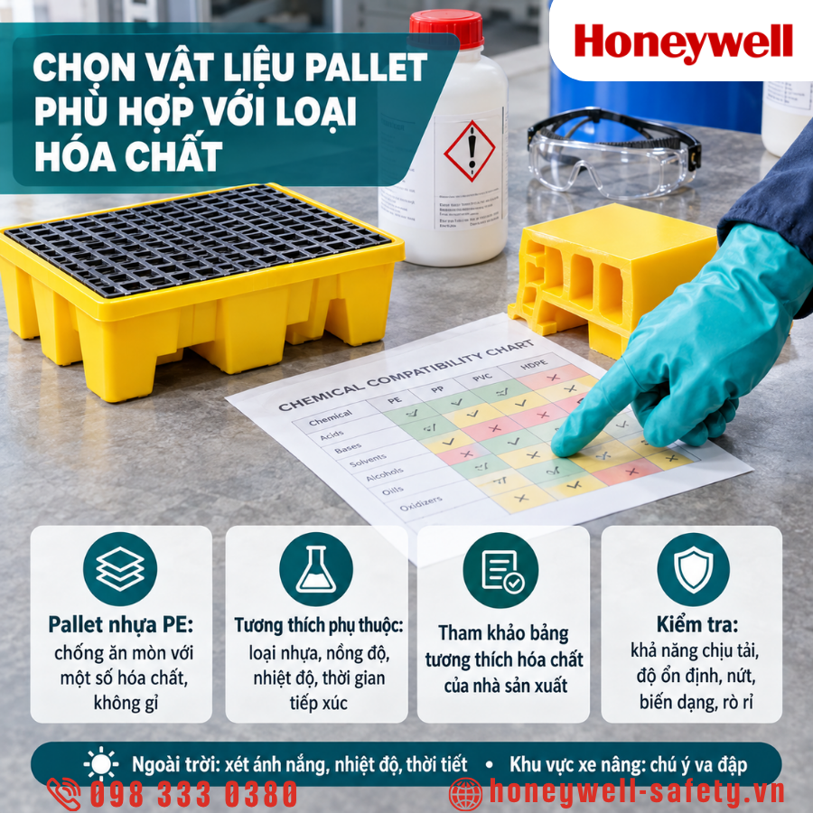 Chọn vật liệu pallet phù hợp với loại hóa chất