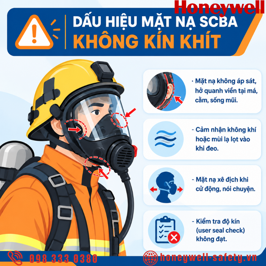 Dấu hiệu nhận biết mặt nạ SCBA không kín khít