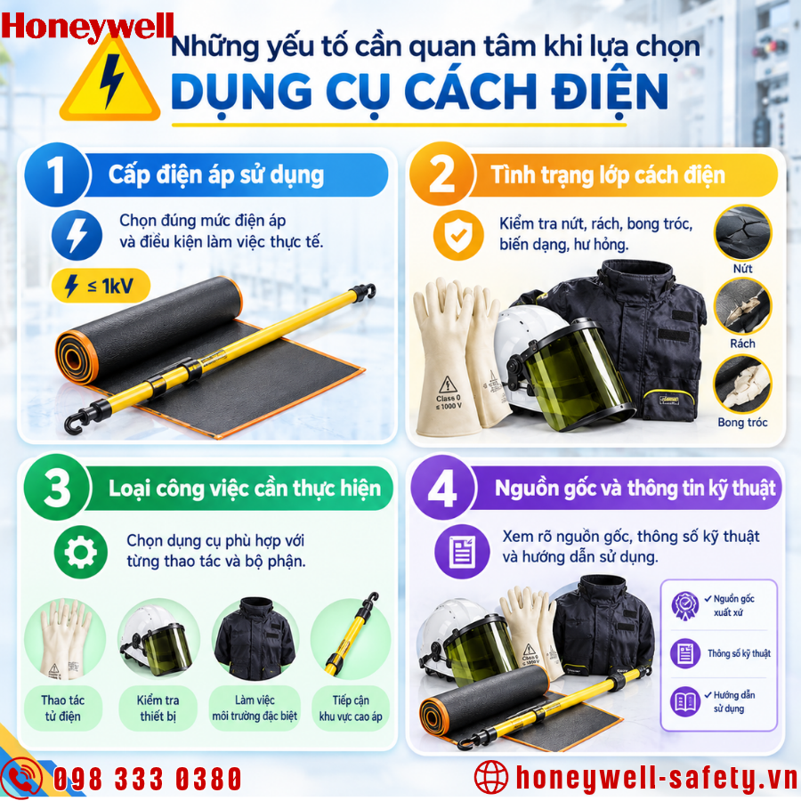 Những yếu tố cần quan tâm khi lựa chọn dụng cụ cách điện