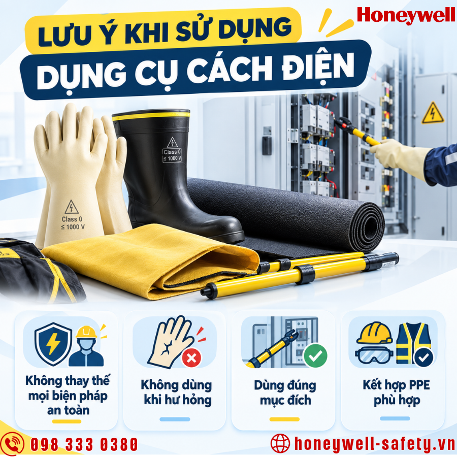 Những lưu ý khi sử dụng dụng cụ cách điện